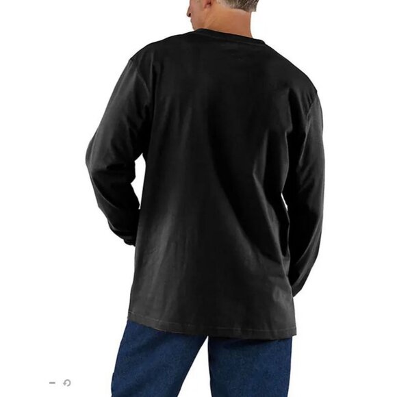 Carhartt Loose Fit Size Medium T-Shirt Pocket Work Shirt Crewneck Long Sleeve Bl - Picture 2 of 7